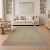 Beige and Neutral Beige Houndstooth Woven Area Rug