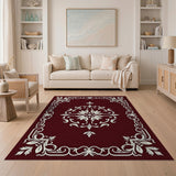 Elegant Red Persian Floral Red Area Rug