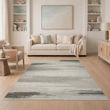 Sweeping Grey Brushstroke Area Rug