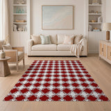 Geometric Modern Red Bold Red Diamond Geometric Area Rug