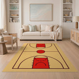 Geometric Modern Basketball Court Geometric Area Rug