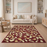 Floral Vintage Red Floral Vine Area Rug