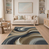 Swirling Grey Abstract Abstract Area Area Rug