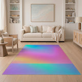 Holographic Gradient Multi-Color Abstract Area Rug