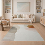 Neutral Organic Shapes Abstract Area Rug