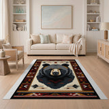 Majestic Grizzly Bear Southwestern Area Rug