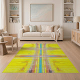 Vibrant Yellow Pixel Dot Matrix Area Rug