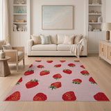 Playful Strawberry Pink Area Rug