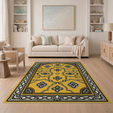 Ornate Yellow Arch Persian Rug