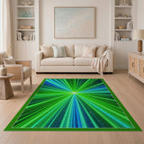 Neon Green Starburst Area Rug