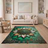 Teal Mandala Distressed Vintage Area Rug