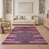 Bold Pink and Black Zebra Stripe Area Rug