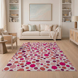 Playful Pink Blob and Starburst Area Rug