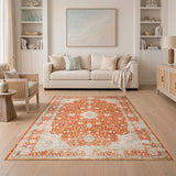 Traditional Persian Orange Traditional Persian Floral Area Rug