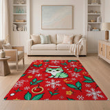 Festive Santa Cat Area Rug
