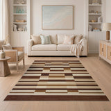 Geometric Modern Abstract Geometric Brown Tan Area Rug