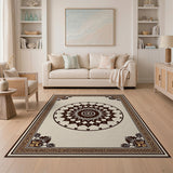 Ornate Beige Mandala Area Rug
