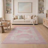 Blush Pink Geometric Arch Area Rug