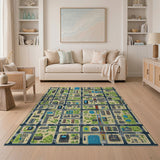 Playful City Map Kids Area Rug
