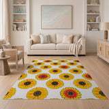 Yellow Vibrant Sunflower Bloom Area Rug