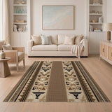 Tan Southwestern Geometric Area Rug