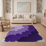 Purple Fractal Abstract Area Rug