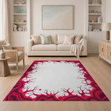 Vibrant Pink Abstract Branching Area Rug