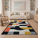 Bold Geometric Modern Area Rug in Multi-Color