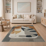Cuddling Cats Tufted Area Rug