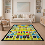 Vibrant Alphabet Learning Kids Area Rug