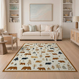 Rustic Woodland Bears Trees Rug