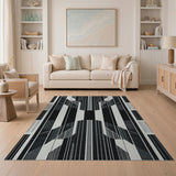 Bold Black White Geometric No. 7 Area Rug