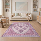 Pink Pink Persian Floral Area Rug
