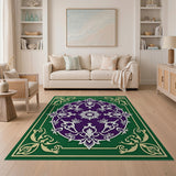 Ornate Purple Medallion Persian Rug