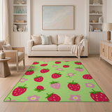 Multi-color and Patterns Fruit Pattern Strawberry Fruit Pattern Area Rug