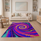 Hypnotic Cosmic Spiral Area Rug
