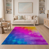 Vibrant Multi-Color Brushstroke Abstract Area Rug