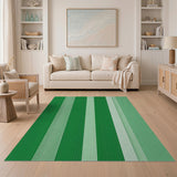 Vibrant Green Vertical Stripe Area Rug