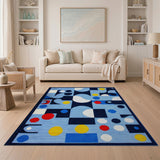 Bold Geometric Abstract Area Rug in Multi-Color