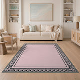 Ornate Pink Border Area Rug