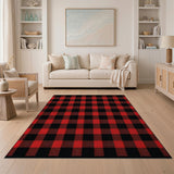 Black Red Buffalo Check Area Rug