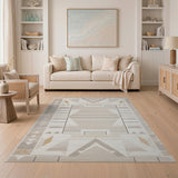 Geometric Modern Beige Area Rug