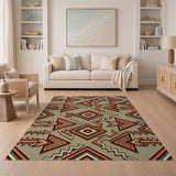 Bold Orange Arrow Southwestern Area Rug