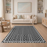 Geometric Modern Black and White Bold Black White Geometric Modern Area Rug