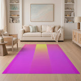 Pink Yellow Gradient Stripe Area Rug