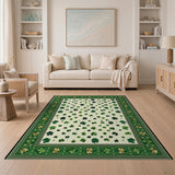 Shamrock Scatter Green Cream Area Rug