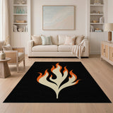 Orange Fiery Orange Flame Abstract Area Rug
