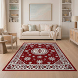 Red Red Snowflake Persian Area Rug