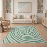 Green Abstract Area Hypnotic Green Swirl Abstract Area Rug