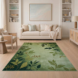 Vintage Green Leaf Berry Area Rug